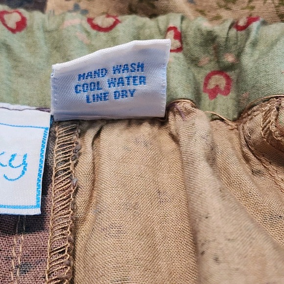 Blue Sky Mixed Patchwork Hippie Boho Cottagecore Festival Maxi Skirt Sz Large - Picture 4 of 13